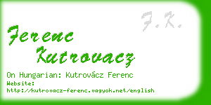 ferenc kutrovacz business card